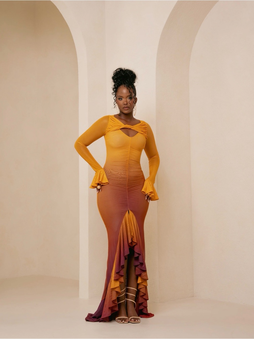 OFUURE SOL HI-LOW RUFFLE DRESS - Picture 10 of 16